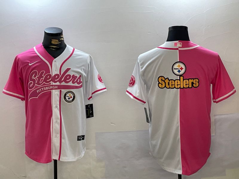 Men Pittsburgh Steelers Blank white pink Joint Name 2024 Nike Limited NFL Jersey style 10